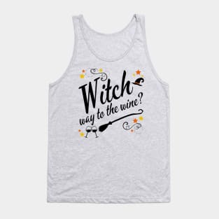 Witch Way to the Wine Funny Halloween Tank Top